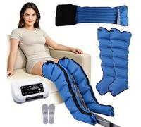 Massaggiatore per drenaggio linfatico, 6 programmi, massaggiatore per gambe, regolabile individualmente, telecomando, migliora la circolazione sanguigna, rigenerazione muscolare (blu, XL 2 leggings