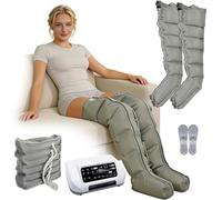 Massaggiatore per drenaggio linfatico, 6 programmi, massaggiatore per gambe, regolabile individualmente, telecomando, migliora la circolazione sanguigna, rigenerazione muscolare (grigio, XL 2 leggings