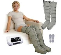 Massaggiatore per drenaggio linfatico, 6 programmi, massaggiatore per gambe, regolabile individualmente, telecomando, migliora la circolazione sanguigna, rigenerazione muscolare (grigio, XL 2 leggings