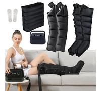 Massaggiatore per drenaggio linfatico, stivali per terapia a compressione ad aria per gambe, braccia e vita, pressoterapia a 6 camere per la circolazione e il sollievo dal dolore