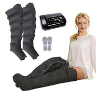 Massaggiatore per gambe, 6 camere d'aria, 6 programmi di massaggio, pantaloni pressoterapia per la casa, telecomando, complemento per il drenaggio linfatico manuale (nero, XL, 2 leggings)