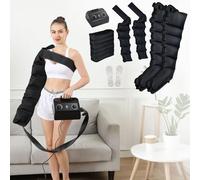 Massaggiatore per Gambe a 6 Camere d'Aria Compressione d'Aria, Pressoterapia per Casa per Gambe, Linfodrenaggio, Macchinario Pressoterapia, Regali per Uomini, 2 Legs+2 Arm+1 Waist