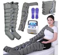 Massaggiatore per gambe a compressione ad aria a 8 cavità, per alleviare il dolore, migliorare la circolazione, gonfiore, edema e recupero muscolare, dispositivo elettrico per terapia della pressione