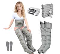 Massaggiatore per gambe a compressione ad aria per alleviare il dolore e la circolazione, sistema di pressoterapia a 6 camere con drenaggio linfatico per gambe gonfie