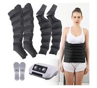 Massaggiatore per gambe a compressione d'aria a 6 camere per drenaggio linfatico e circolazione | Sistema di recupero completo del corpo con pressione regolabile | Dispositivo terapeutico