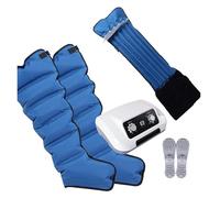 Massaggiatore per gambe a compressione d'aria a 6 camere per drenaggio linfatico e circolazione | Sistema di recupero completo del corpo con pressione regolabile | Dispositivo terapeutico