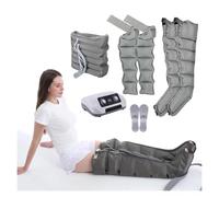Massaggiatore per gambe a compressione d'aria a 6 camere per drenaggio linfatico e circolazione | Sistema di recupero completo del corpo con pressione regolabile | Dispositivo terapeutico