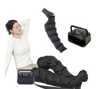 Massaggiatore per gambe a compressione d'aria, macchina pneumatica portatile a pressione per gambe, massaggiatore per gambe con drenaggio linfatico, pressoterapia e drenaggio linfatico (nero)