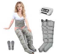 Massaggiatore per gambe a compressione d'aria per dolore e circolazione - Sistema professionale di pressoterapia a 6 camere con drenaggio linfatico, ideale per gambe gonfie