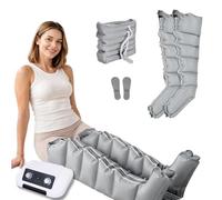 Massaggiatore Per Gambe A Compressione D'aria | Sistema di compressione dell'aria a 6 cavità con pressione da 0 a 240 mmHg e timer da 0 a 30 minuti(Gray Legs+waist,M)