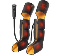 Massaggiatore per gambe con calore e compressione d'aria, massaggio per polpacci e cosce per circolazione e sollievo dal dolore, dispositivo di compressione sequenziale per gambe gonfie, 3 intensità 6