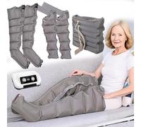 Massaggiatore per gambe con compressione ad aria, massaggiatore elettrico per drenaggio linfatico per gambe, braccia e vita, 6 cavità, stivali da recupero per pressoterapia