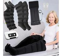 Massaggiatore per gambe con compressione ad aria, massaggiatore elettrico per drenaggio linfatico per gambe, braccia e vita, 6 cavità, stivali da recupero per pressoterapia