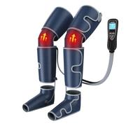 Massaggiatore per gambe con compressione d'aria per la circolazione, riscaldamento completo delle gambe 3 in 1, per piedi, polpacci, coscia, 4 modalità, 4 intensità, 2 livelli di calore, dispositivo