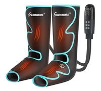 Massaggiatore per gambe con compressione dell'aria e calore, massaggiatore 4 in 1 per polpaccio coscia ginocchio per circolazione e sollievo dal dolore, 4 modalità, 4 intensità, 2 livelli di calore,