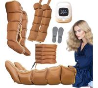 Massaggiatore per gambe con drenaggio linfatico per tutto il corpo con pressoterapia, 2 livelli di calore, macchina per massaggio elettrico a compressione d'aria a 5 cavità, per migliorare l