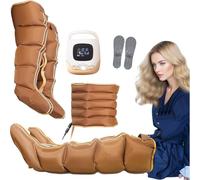 Massaggiatore per gambe con drenaggio linfatico per tutto il corpo con pressoterapia, 2 livelli di calore, macchina per massaggio elettrico a compressione d'aria a 5 cavità, per migliorare l