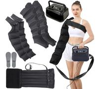 Massaggiatore per gambe pressoterapia corpo intero | Massaggiatore elettrico a compressione d'aria Sistema di recupero, fasce per vita, braccia e gambe a 6 cavità Pressoterapia per piedi e d