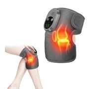 Massaggiatore per ginocchia, cuscino riscaldante per massaggi, tre livelli di vibrazione e tre livelli di temperatura regolabili, ginocchiera riscaldante per gomito e ginocchio, 1 confezione, grigio