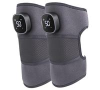 Massaggiatore per ginocchio 2 pezzi 3 modalità di calore e vibrazione Sollievo dal dolore al ginocchio Cuscino riscaldante per spalla gomito 3 in 1 Massaggiatore per gomito ricaricabile senza fil.