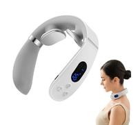 Massaggiatore Per Il Collo - Dispositivo Multifunzionale Per Terapia A Impulsi In Silicone | Supporto Per Colonna Vertebrale Cervicale Riscaldato Ergonomico In ABS Da 15 Cm | Allevia L'affaticamento D