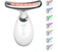 Massaggiatore per il viso, strumento per scolpire il viso con LED a 7 colori e 3 modalità, scultore viso a LED con riscaldamento e microcorrente a 45 ± 5 °C, dispositivo di lifting facciale per