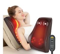Massaggiatore per la schiena COMFIER con calore, massaggiatore Shiatsu per collo e schiena 3D con vibrazione e calore, cuscino per massaggio cerv