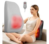 Massaggiatore per la schiena con calore, massaggiatore Shiatsu per collo, schiena, spalle, cuscino massaggiante elettrico con testine massaggianti 3D e 3 velocità per uomini e donne, regalo per papà