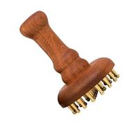 Massaggiatore per la testa - Pettine rilassante per testa in rame a 24 denti, Spazzola ṕer massaggiatore a punta con manico in legno, 13x9 cm/5,12x3,54 Ín legno di sandalo Cuoio capelluto Ḿassager p̀e
