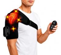 Massaggiatore per le spalle, supporto per le spalle con 5 livelli di calore e 5 modalità di vibrazione, cuscino termico portatile 5000 mAh con telecomando, cinghia regolabile per sinistra e destra