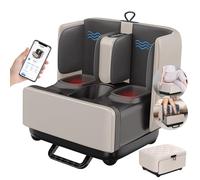 Massaggiatore Per Piedi 2 In 1, Massaggiatore Shiatsu Per Piedi E Polpacci Con Calore, Impastamento, Vibrazione, Massaggiatori A Compressione Per Muscoli Stanchi E Fascite Plantare,Beige