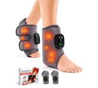Massaggiatore per piedi, 3 in 1, ricaricabile, per caviglie e talloni, 6 livelli di calore fino a 65 °C, confezione da 2 pezzi, grigio