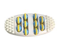 Massaggiatore per piedi a rullo, per ufficio e casa, portatile, per alleviare l'affaticamento e ridurre lo stress, per gambe/suole/piedi, 28,5 x 13,5 cm, colore bianco, confezione colorata, 28,5 x