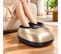 Massaggiatore Per Piedi,Airbag A 360°,Display Led E Fodere Lavabili gold | Compressione Ad Aria 360°, Massaggio Profondo, 5 Modalità, 5 Intensità, Calore, 6 Timer, Telecomando, Fodere Lavabili
