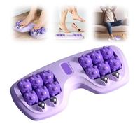 Massaggiatore per Piedi con Rullo Massaggiante - Masseur per Piedi con Piccoli Gatti e Palle Metalliche, Relaxazione dei Piedi Stanca, Portatile per Casa, Ufficio, Viaggio (Viola)