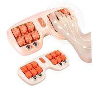 Massaggiatore per piedi con rullo per fascite plantare agopressione massaggiatore doppio per piedi con perline magnetiche e punto galleggiante a di gatto portatile antistress per casa ufficio