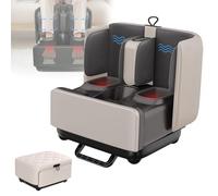 Massaggiatore per piedi e polpacci con calore, impasto shiatsu, terapia con vibrazioni e compressione dell'aria per alleviare il dolore, 3 intensità, 2 modalità per alleviare la fascite plantare