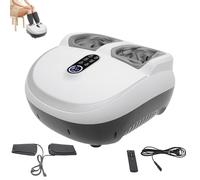 Massaggiatore per piedi elettrico con telecomando e massaggiatore per gambe, 9 livelli di intensità, 2 modalità di riscaldamento, 5 modalità di massaggio, per casa, uffici (bianco)