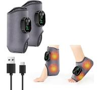 Massaggiatore per piedi elettrico senza fili, massaggiatore con calore | 2 pezzi con batteria da 3000 mAh, 6 livelli di calore 45-70 °C, 3 vibrazioni, touch LCD e timer per piedi e braccia