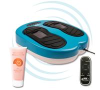 Massaggiatore per piedi GYMFORM Leg Action, Massaggio Shiatsu, con telecomando, 6 programmi/15 velocità per migliorare la circolazione e alleviare il dolore (Normale+Crema)