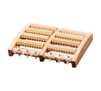 Massaggiatore per Piedi in Legno a 5 File con Design Curvo | Beige, per Piedi, Massaggio dei Punti di Agopuntura, Relax e Sollievo Dalla Tensione
