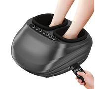 Massaggiatore per piedi | Massaggiatore Shiatsu Elettrico con Calore e Compressione Dinamica | per un Effetto Rivitalizzante e Massaggio Circolatorio fino a Taglia 48 (Black)