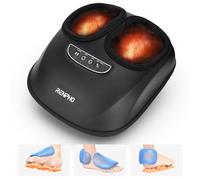 Massaggiatore per piedi RENPHO con calore, 3 modalità e livelli di compressione dell'aria, massaggio shiatsu per tutto il piede, pelle PU, regali di Natale per donne e uomini, taglie fino a 47