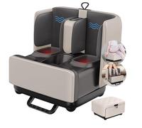 Massaggiatore per piedi Shiatsu 2 in 1 e poggiapiedi con controllo tramite app, massaggio riscaldato per alleviare il dolore, perfetto per uso domestico o in ufficio