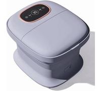 Massaggiatore per piedi, vasca idromassaggio pieghevole, vasca per alleviare lo stress, vasca da bagno, con rulli riscaldanti e massaggianti, per il relax e il dolore (grigio)