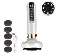 Massaggiatore per terapie di coppettazione intelligente - Strumento intelligente per raschiare il corpo, strumento per vuoto elettrico con temperatura | 12 modalità di riscaldamento e aspirazio