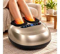 Massaggiatore Piedi, Compressione D’Aria E Impastamento Shiatsu gold | Compressione Ad Aria 360°, Massaggio Profondo, 5 Modalità, 5 Intensità, Calore, 6 Timer, Telecomando, Fodere Lavabili