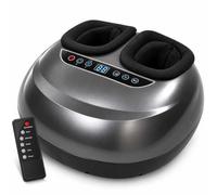Massaggiatore Piedi Con Compressione D’Aria 360°,Calore E Telecomando Black | Compressione Ad Aria 360°, Massaggio Profondo, 5 Modalità, 5 Intensità, Calore, 6 Timer, Telecomando, Fodere Lavabili