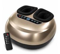 Massaggiatore Piedi Con Compressione D’Aria 360°,Calore E Telecomando gold | Compressione Ad Aria 360°, Massaggio Profondo, 5 Modalità, 5 Intensità, Calore, 6 Timer, Telecomando, Fodere Lavabili
