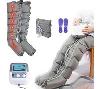 Massaggiatore Piedi E Gambe con 6 Airbag, Pressoterapia Linfodrenaggio per Braccia, Pressoterapia Gambes per Casa, Aiuta Ad Alleviare Il Dolore E Il Relax del Linfedema (Grey, Two Legs+Waist)